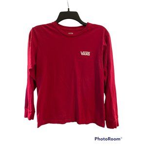 Vans Red Long Sleeve Tshirt boys sz Medium
